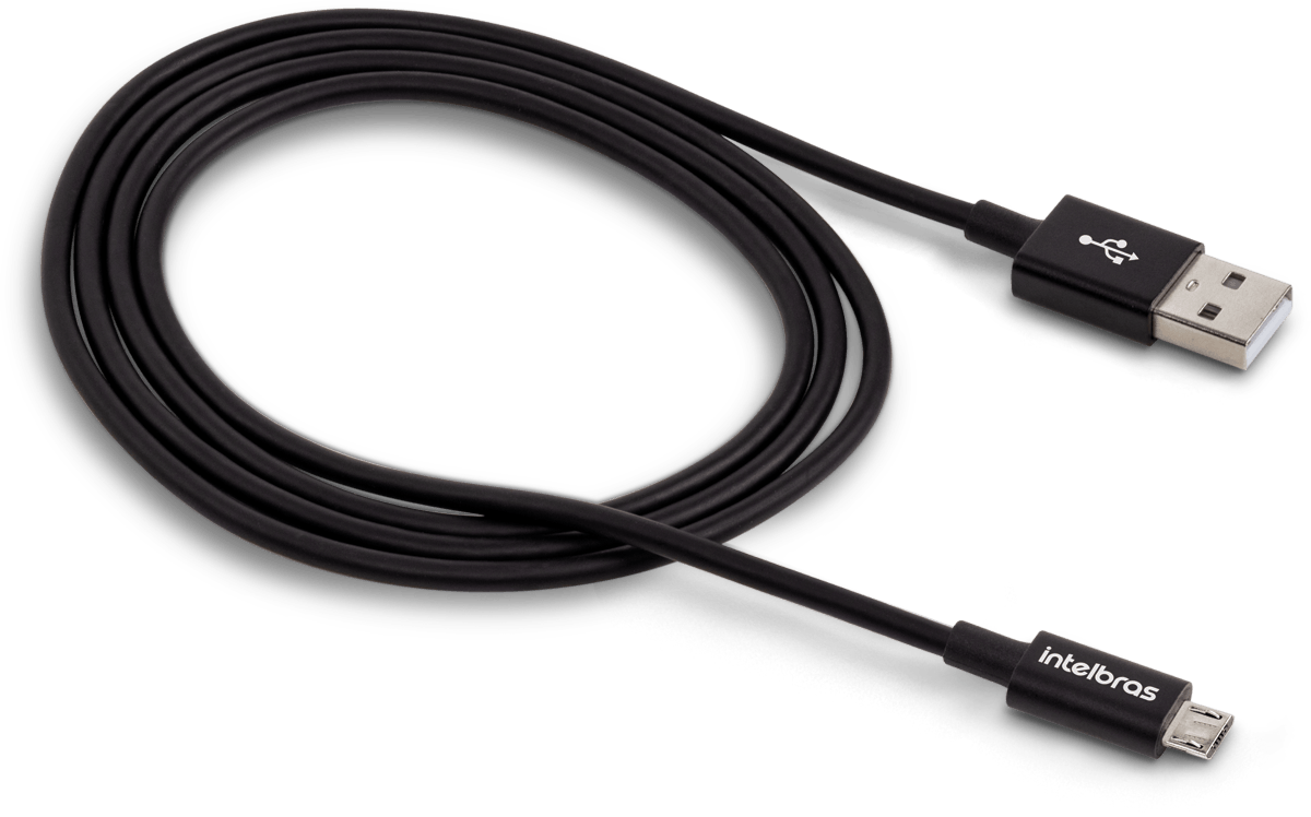 Cabo USB - Micro USB 1,2m PVC Preto Intelbras EUAB 12PP - Imagem 2