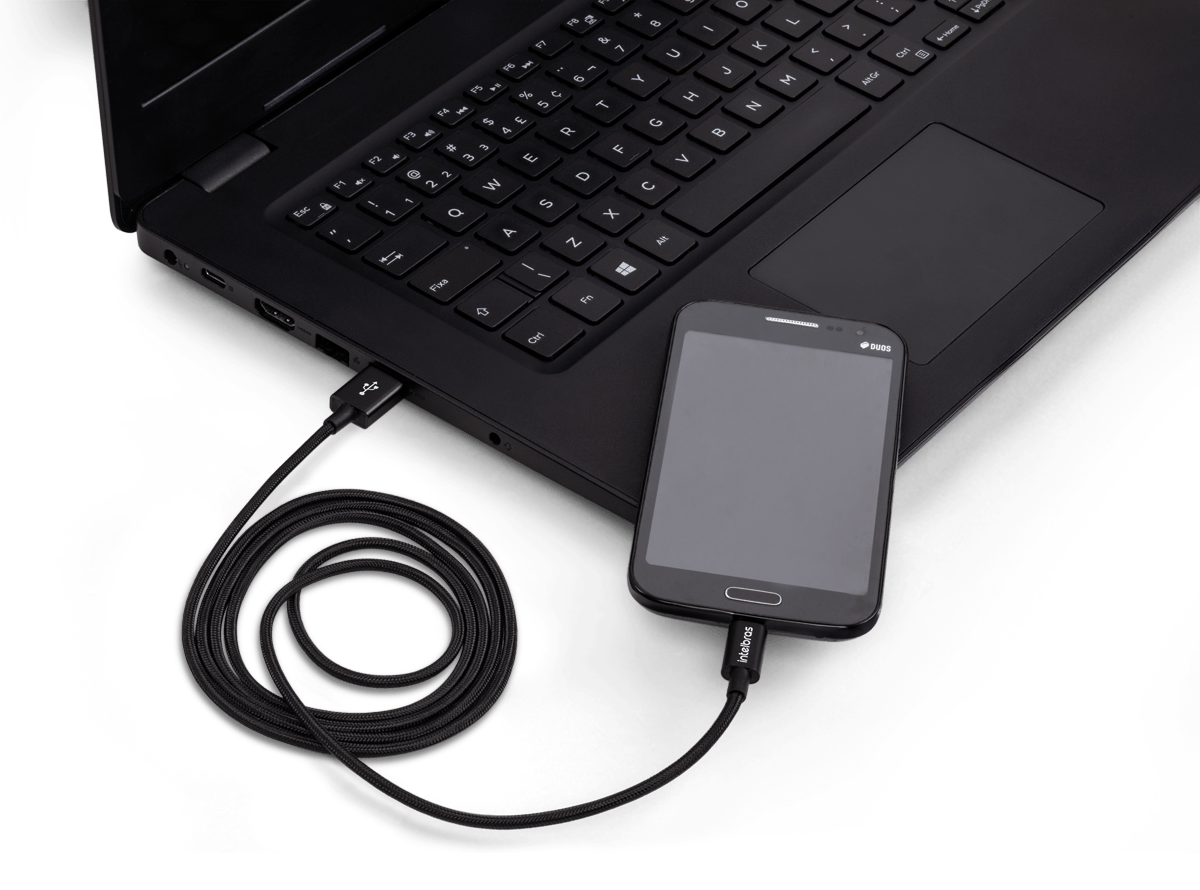 Cabo USB - Micro USB 1,5m Nylon Preto Intelbras EUAB 15NP - Imagem 5