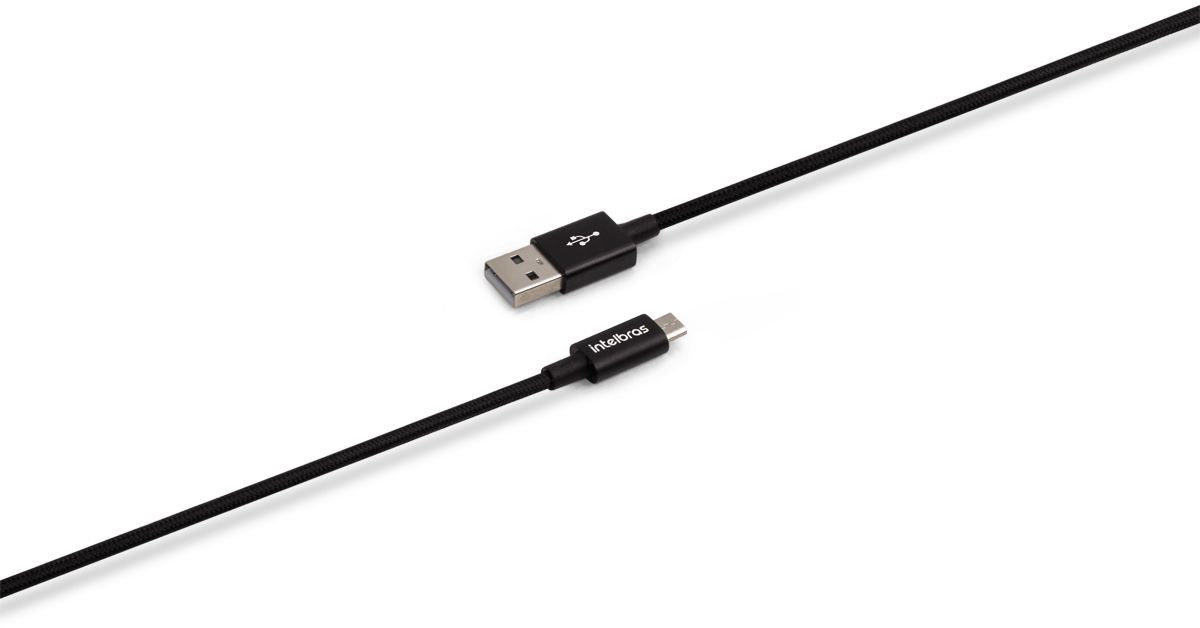 Cabo USB - Micro USB 1,5m Nylon Preto Intelbras EUAB 15NP - Imagem 3