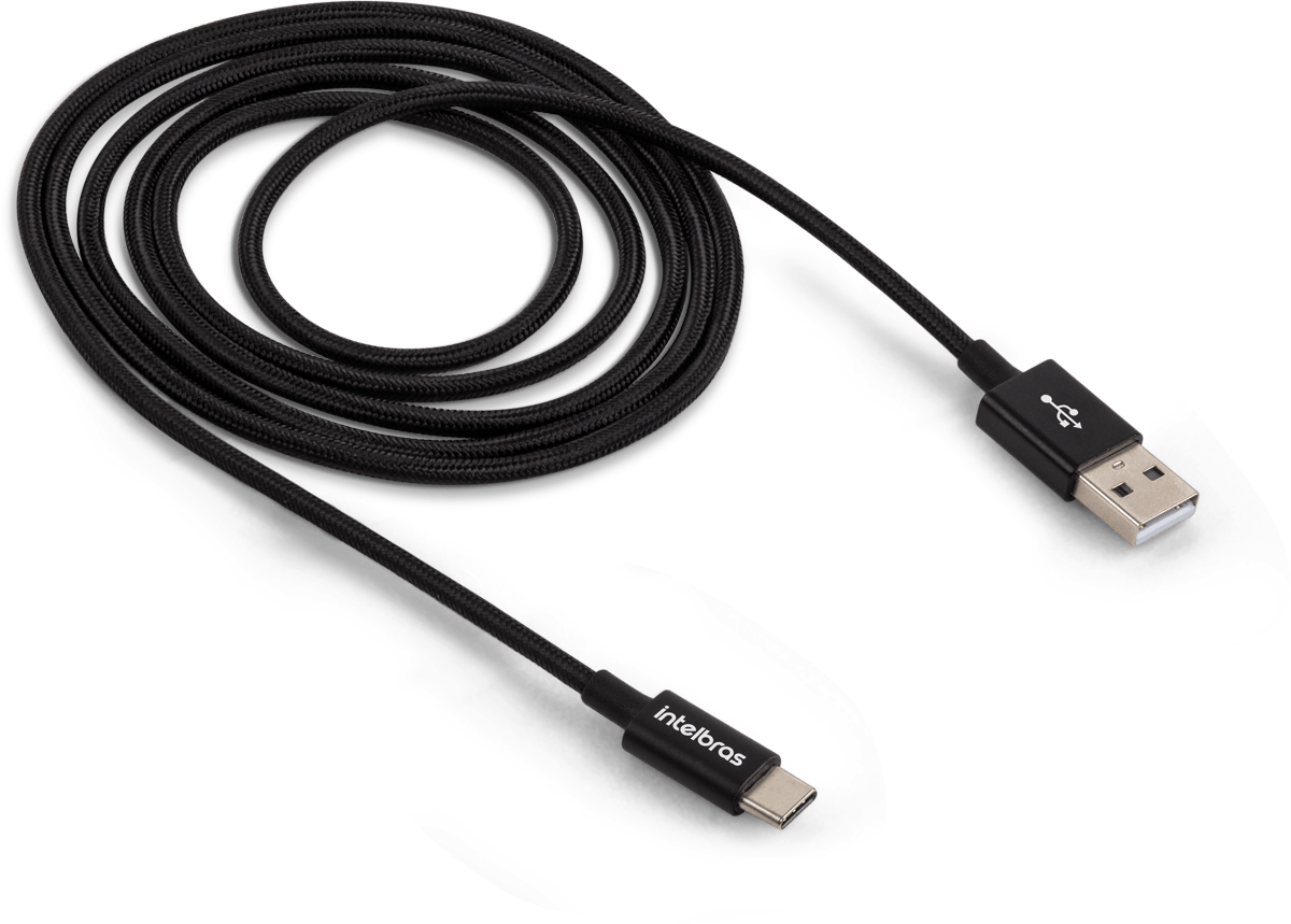 Cabo USB - USB-C 1,5m Nylon Preto Intelbras EUAC 15NP - Imagem 2