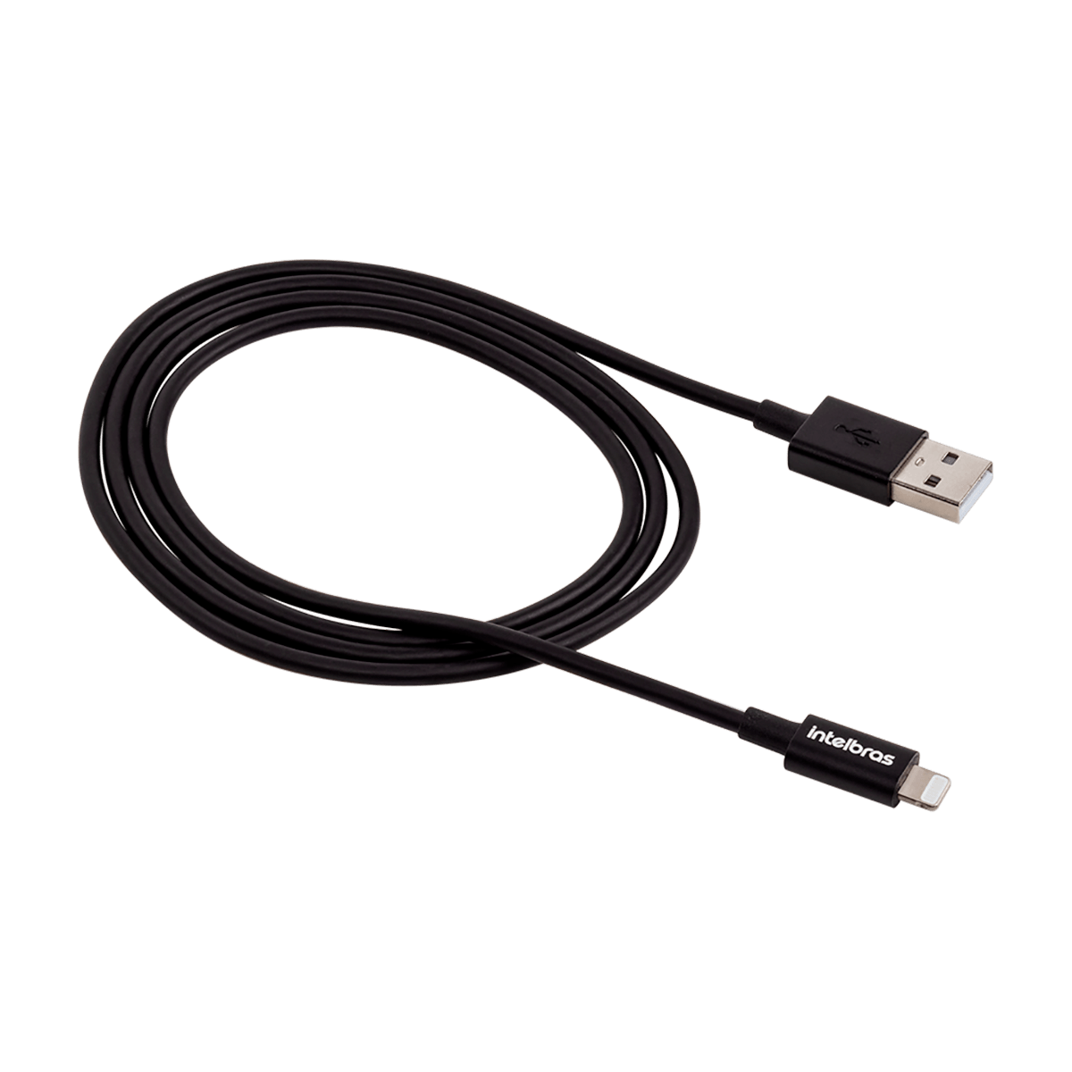 Cabo USB - Lightning 1,2m PVC Preto Intelbras EUAL 12PP - Imagem 2