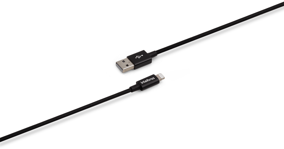 Cabo USB - Lightning 1,5m Nylon Preto Intelbras EUAL 15NP - Imagem 3