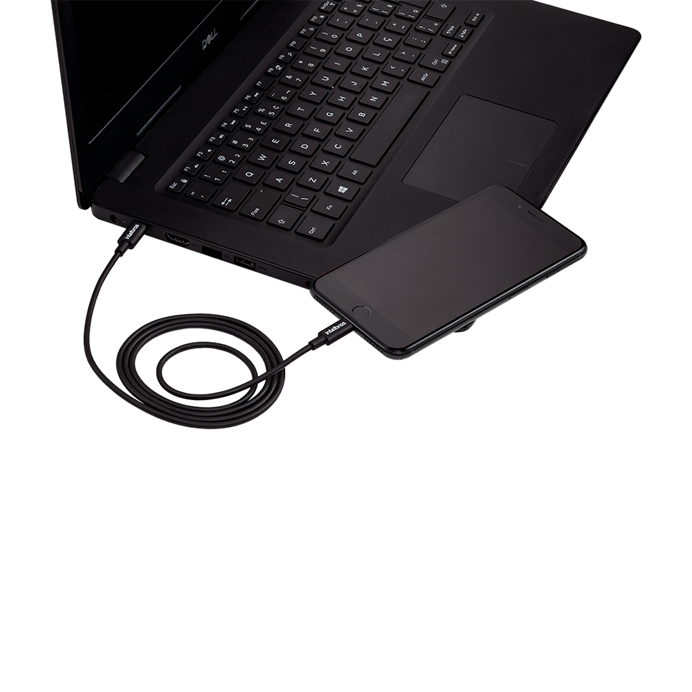 Cabo USB-C - Lightning 1,2m PVC Preto Intelbras EUCL 12PP - Imagem 5