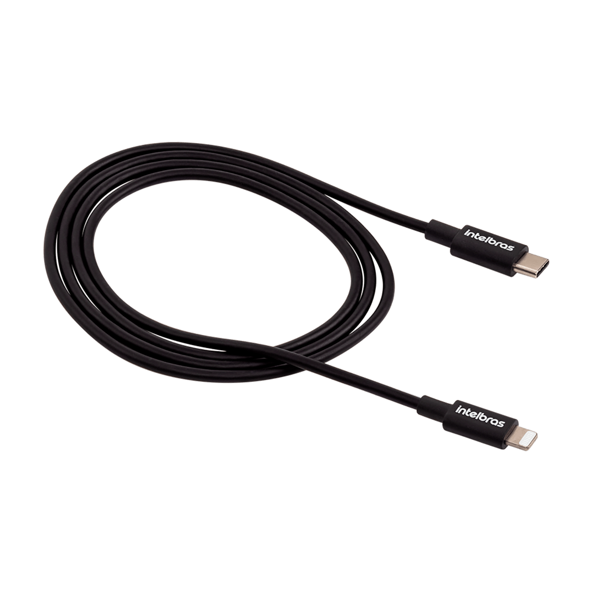 Cabo USB-C - Lightning 1,2m PVC Preto Intelbras EUCL 12PP - Imagem 2