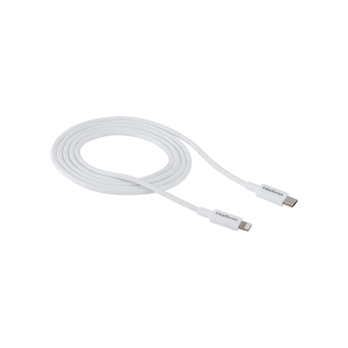 Cabo USB-C - Lightning 1,2m PVC branco Intelbras EUCL 12PB - Imagem 4