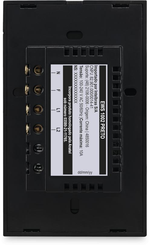 Interruptor Inteligente Touch Wi-Fi 2 Teclas Preto - Intelbras EWS 1002 PT - Imagem 5