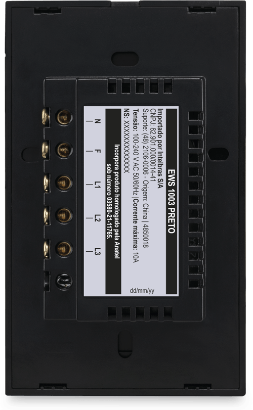 Interruptor Inteligente Touch Wi-Fi 3 Teclas Preto - Intelbras EWS 1003 PT - Imagem 5