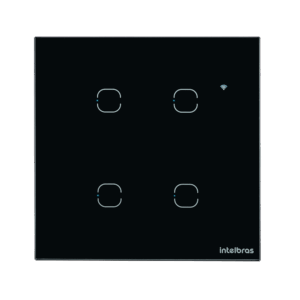Interruptor Preto Smart Wi-Fi Touch 4 Teclas - Intelbras