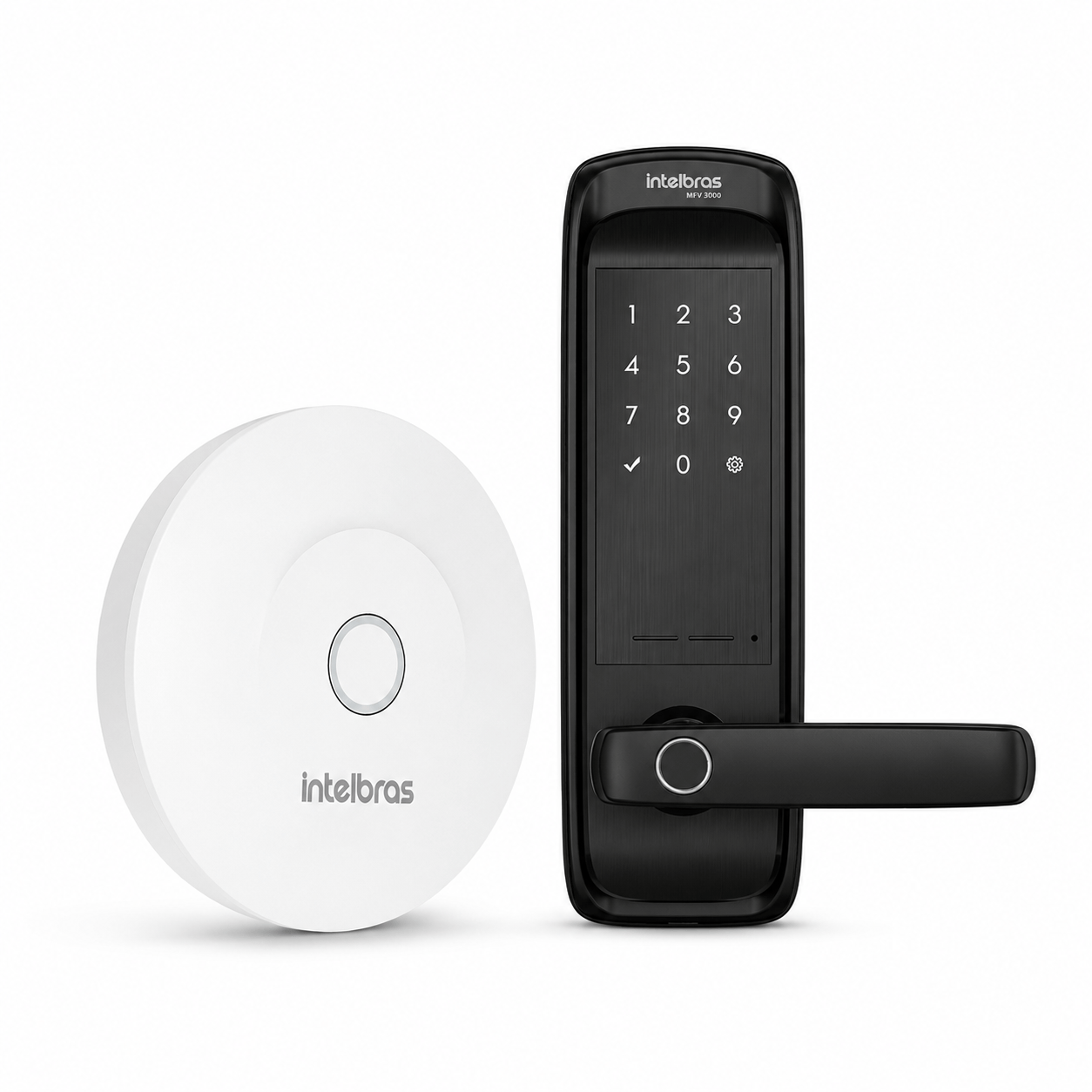 Kit Fechadura Inteligente MFV 3000 com Hub MCA 1002 Intelbras