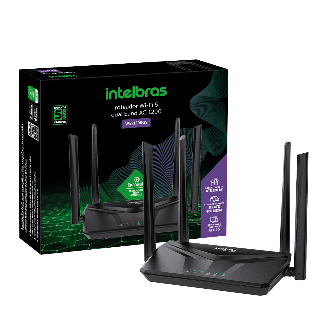 Roteador Wi-fi Alto Desempenho W5-1200 GS Preto Intelbras - Imagem 4