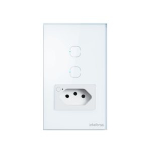Tomada Simples 10A E 2 Teclas WI-FI ETW 1021 Branco